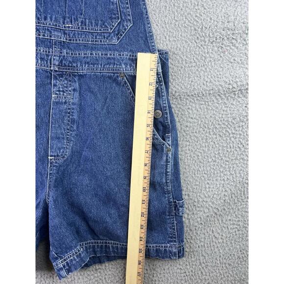 Bill Bass Vintage Denim Overall Shorts Medium Cotton Utility Pockets Shortalls - Picture 9 of 14
